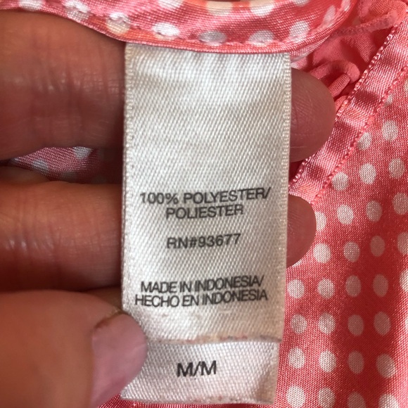 Adonna Pink and White Polka Dot Slip Dress Size Medium - Picture 6 of 9